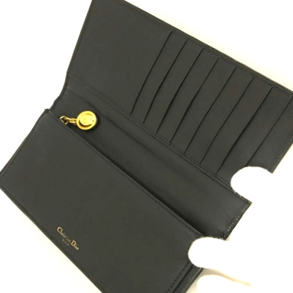 Christian Dior Black & Red Cannage Patent Leather Long Wallet (EUC)COA❤️🖤 - Picture 4 of 8